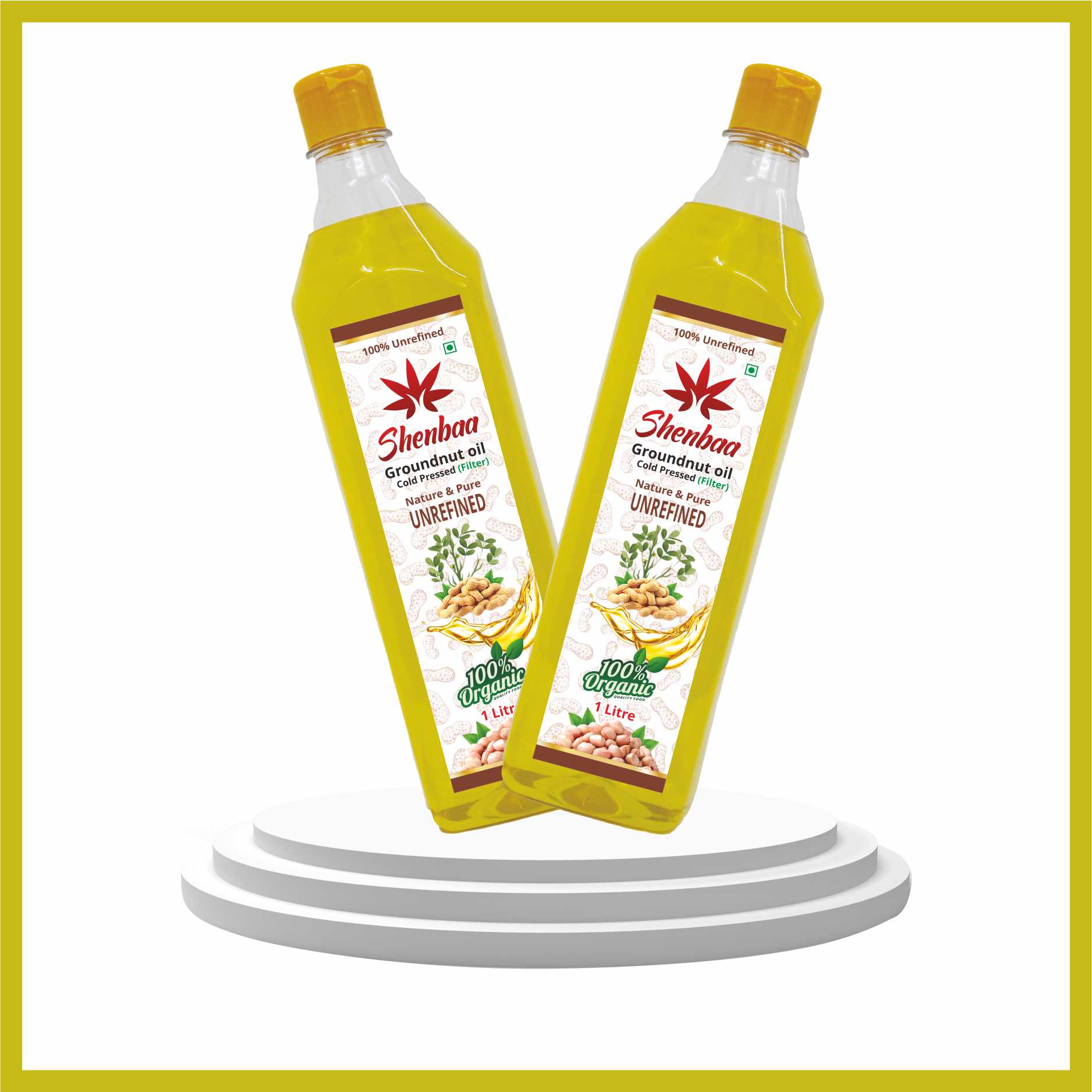 Shenbaa Ground Nut Oil 2 Litre  (2 x 1 Litre)